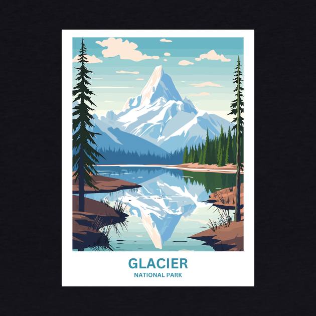 Glacier National Park Travel Print Wall Art, Home Décor, Gift Art by TripleTravelArt